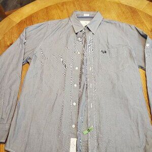 Kingsley Heath Mens Muscle Fit Striped Button-Down Shirt Size L  Luxury Style